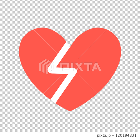 A simple red cracked heart symbol A simple red cracked heart symbol 120194831