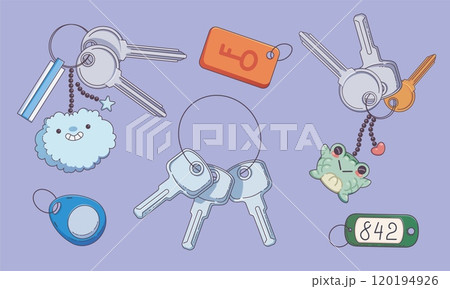 Keychains set with trinkets 120194926
