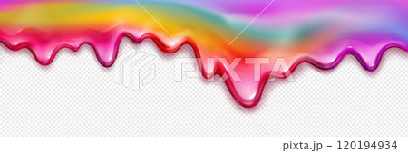 Rainbow colored leak and drip jelly syrup or gel 120194934