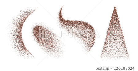 Coffee powder particle. Chocolate dust splash 120195024