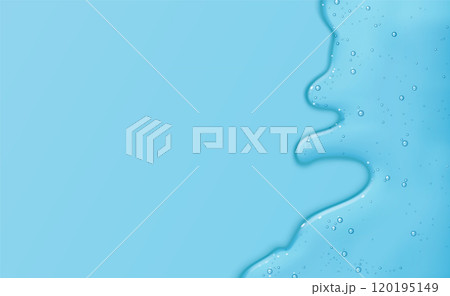 Serum gel flow on blue background 120195149