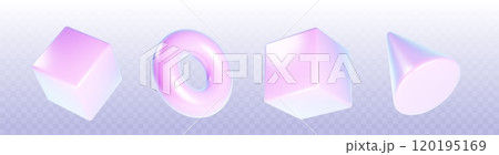3D set of holographic geometric objects 120195169