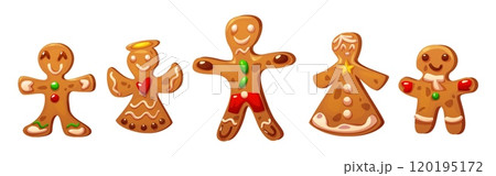 Gingerbread cookie in form of man, woman and angel Gingerbread cookie in form of man, woman and angel 120195172