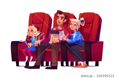 Family with child in cinema 120195223