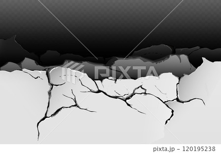 Broken concrete wall border with jagged edges Broken concrete wall border with jagged edges 120195238