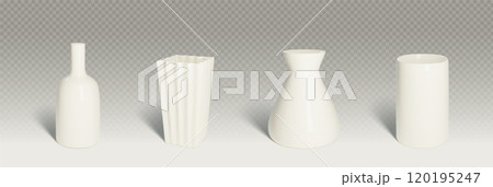3D set of ceramic vases 120195247