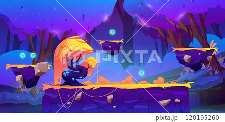 Game level landscape with ground platform 120195260