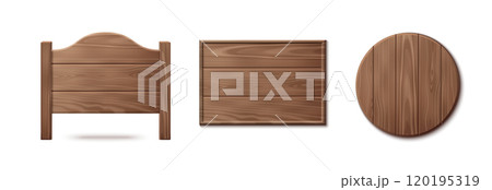 Wood signs set isolated on white background 120195319