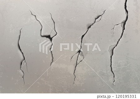 Wall crack texture. Broken ground effect vector 120195331