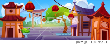 Old Chinese town street in summer Old Chinese town street in summer 120195421