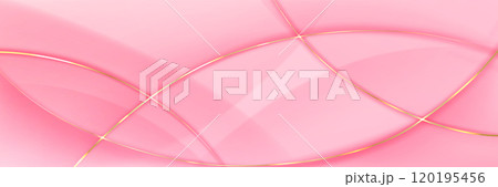Pink background with abstract golden lines 120195456