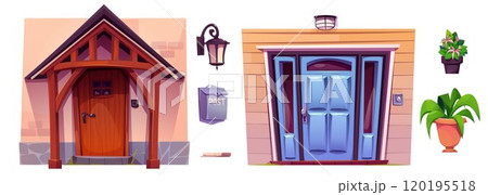 House porch with front door set 120195518