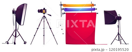 Professional studio photoshoot equipment 120195520