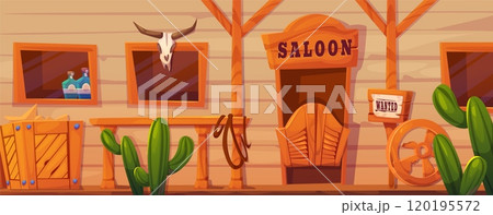 Wild west saloon exterior facade Wild west saloon exterior facade 120195572