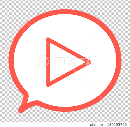 A simple red play button and speech bubble A simple red play button and speech bubble 120195796