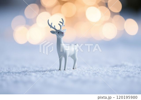 雪景色のトナカイフィギュア 雪景色のトナカイフィギュア 120195980