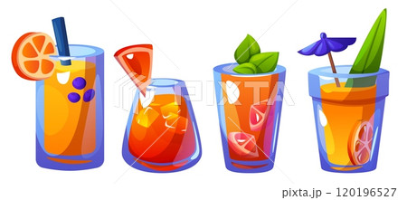 Cold summer beach party citrus beverage in glass Cold summer beach party citrus beverage in glass 120196527