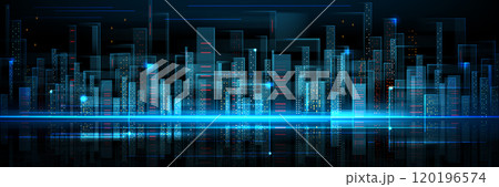 Abstract future city building tech background 120196574