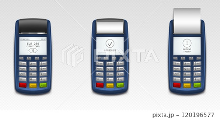 POS terminals set on transparent background POS terminals set on transparent background 120196577