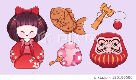 Traditional Japanese elements collection 120196590