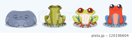 Cute aquatic and tropical frog character 120196604