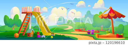 Children outdoor playground in public park 120196610