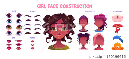 African girl face construction set 120196616