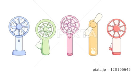 Cute portable electric fan. Cartoon vector Cute portable electric fan. Cartoon vector 120196643