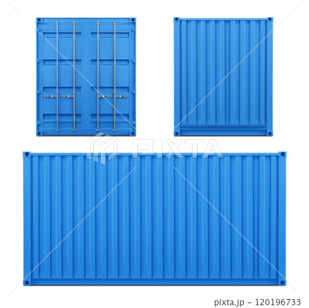 Ship container front and side view set Ship container front and side view set 120196733