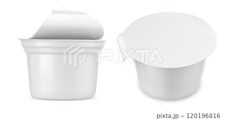 Plastic yogurt package with open cup 3d mockup 120196816