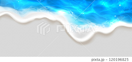 3d realistic sea beach wave top view background 120196825