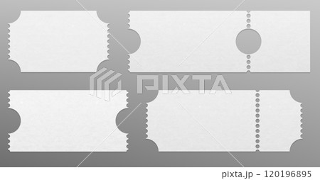 White textured coupon or ticket 3d mockup. White textured coupon or ticket 3d mockup. 120196895