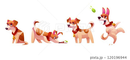 Dog emotions set isolated on white background 120196944