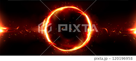 Fire circle frame. Flame light ring background Fire circle frame. Flame light ring background 120196958