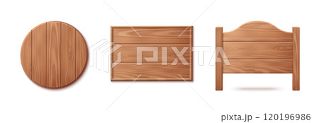 Wood signs set isolated on white background 120196986