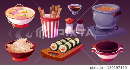 Korean food for cafe and restaurant menu. 120197130