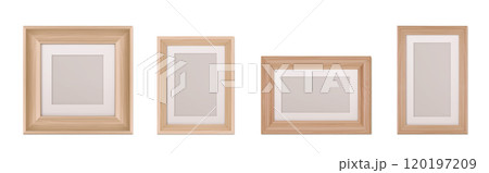Photo or picture wooden frame mockup. Photo or picture wooden frame mockup. 120197209