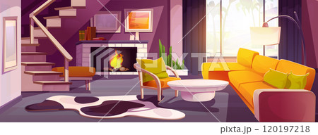 Cozy light living room interior. 120197218