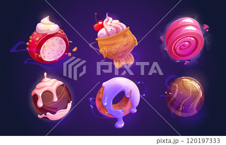 Sweet dessert planets set 120197333