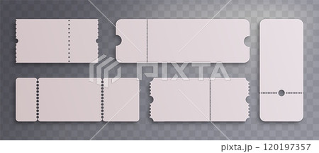 Empty white coupon and ticket mockup Empty white coupon and ticket mockup 120197357