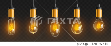 Vintage light bulbs set 120197410