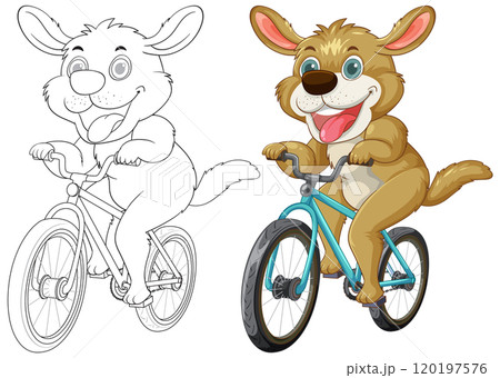 Happy Dog Riding a Bicycle 120197576