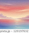 穏やかな夕暮れのパステルオーシャン 120197632