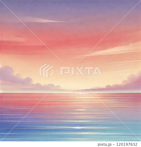 穏やかな夕暮れのパステルオーシャン 120197632