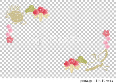 松竹梅に鶴亀 メッセージカードのイラスト 120197643