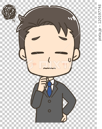 Upper body illustration of a worried businessman Upper body illustration of a worried businessman 120197748