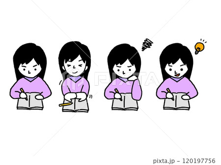 勉強する女の子セット 勉強する女の子セット 120197756