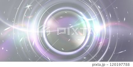 Abstract sphere with white light flare effect. 120197788
