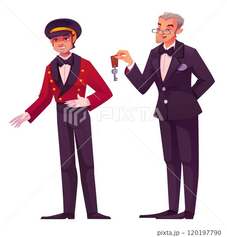 Hotel staff set isolated on white background 120197790