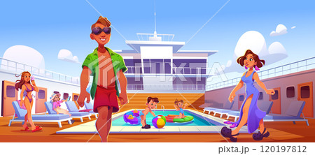 People on cruise ship deck People on cruise ship deck 120197812